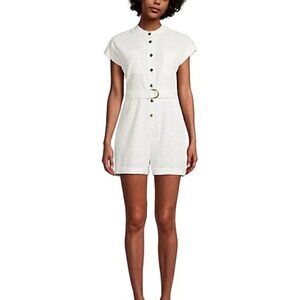 NWT Molly Bracken Lili Sidonio Eyelet Embroidered Belted Romper Size XS